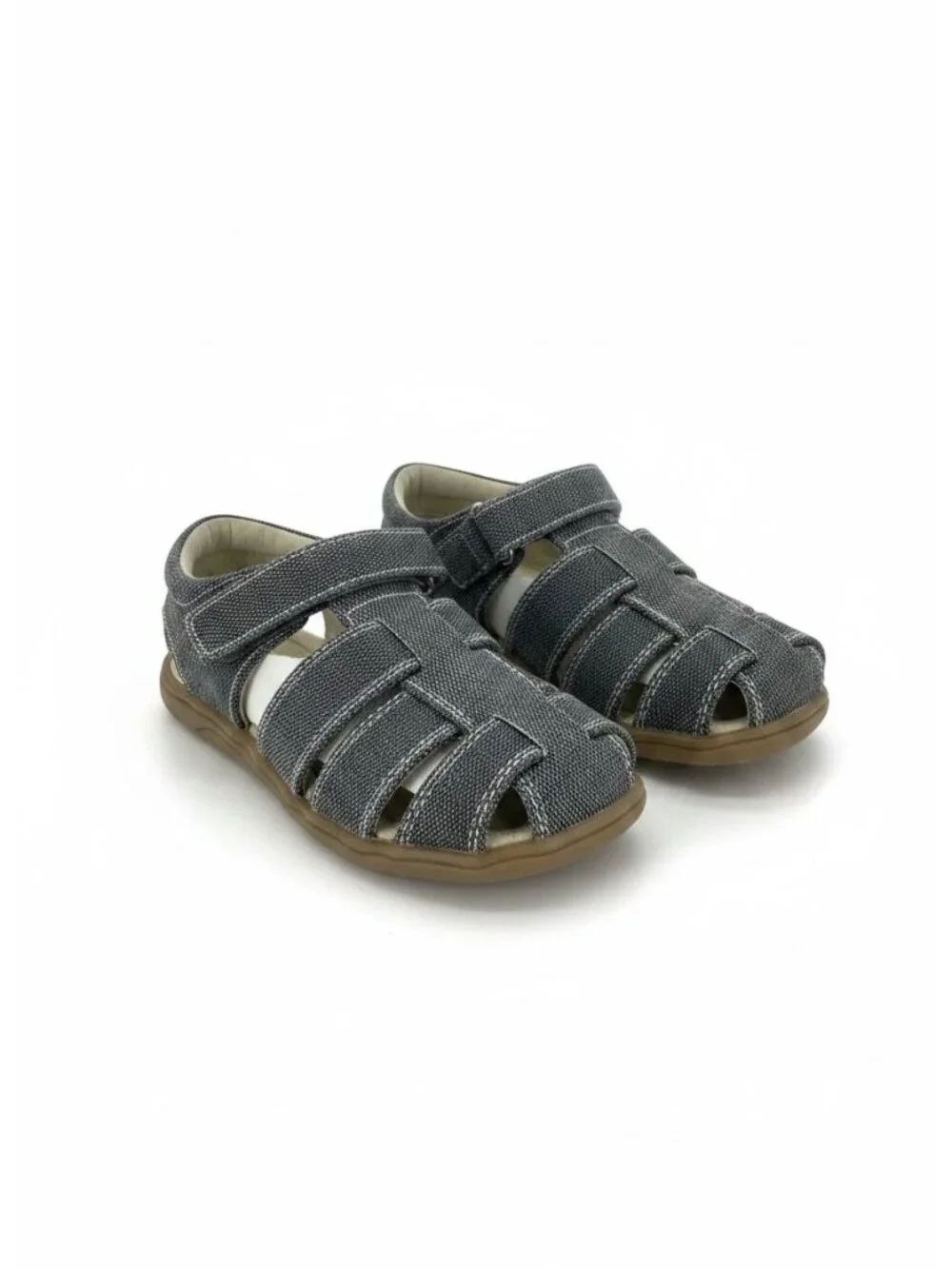 NIB See Kai Run Dillon II Gray Canvas Fisherman Sandal Toddler US 10 EU 27